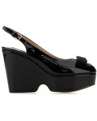 Ferragamo - Vara Bow Slingback Platform Sandals - Lyst