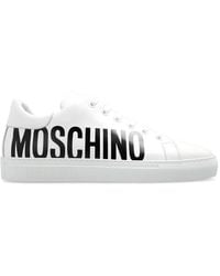 Moschino - Logo-print Leather Sneakers - Lyst