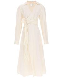 Jil Sander - Linen Cotton Wrap Dress - Lyst