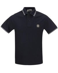 Stone Island - Slim Cotton Polo Shirt - Lyst