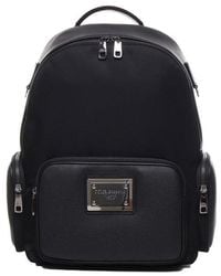 Dolce & Gabbana - Backpack In Grained Calfskin And Nylon - Lyst