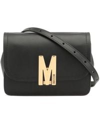 Moschino - M Logo Plaque Small Shoulder Bag - Lyst