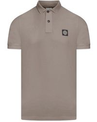 Stone Island - Logo Patch Short-sleeved Polo Shirt - Lyst