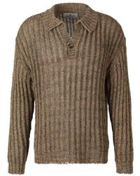 Etro - Collared Ribbed Knit Sweater - Lyst