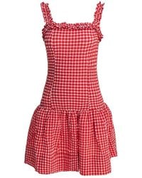 Ganni - Mini Dress With Ruffles - Lyst