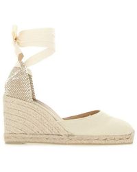 Castañer Carina Ankle-tie Wedge Court Shoes - Natural