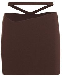 ANDREA ADAMO - Cut Out Detailed Stretched Mini Skirt - Lyst