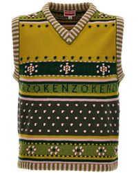 KENZO - Fairisle Knitted Vest - Lyst