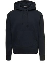 Tom Ford - Black Hoodie With Kangaroo Pocket In Cotton Jersey - Lyst