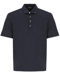 ZEGNA - Button Detailed Short-sleeved Polo Shirt - Lyst