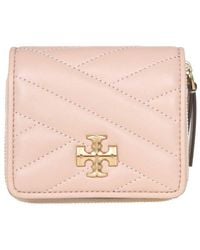 Tory Burch - Kira Chevron Wallet In Sand Color Leather - Lyst