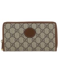 Buy Gucci Pre-loved GUCCI GG Supreme round zipper long wallet snake print  PVC beige multicolor 2023 Online