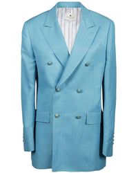Etro - Double-breasted Long-sleeved Blazer - Lyst