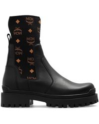 MCM - Monogram Detailed Ankle Boots - Lyst