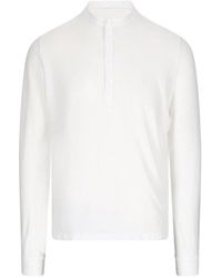 Zanone - Collarless Straight Hem Polo Shirt - Lyst