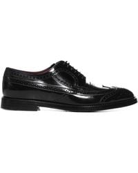 Dolce & Gabbana Brogue Leather Derby Shoes - Black