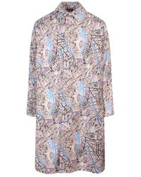 Fendi All-over Printed Belted Trench Coat - Multicolour