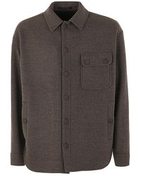 Giorgio Armani - Long Sleeved Button-up Jacket - Lyst