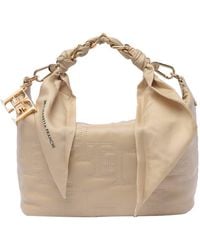 Elisabetta Franchi - Logo Embroidered Scarf Chain-link Tote Bag - Lyst