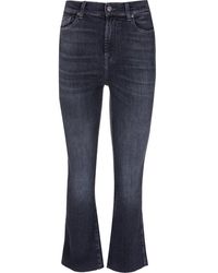 7 For All Mankind - Mid Rise Cropped Flared Jeans - Lyst