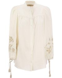 Weekend by Maxmara Buttoned Long-sleeved Shirt - White