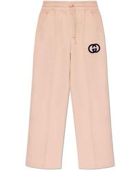 Gucci - GG Embroidered Jersey Jogging Pants - Lyst
