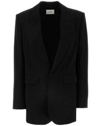 Dior Single-Breasted Long-Sleeved Jacket in Blue | Lyst