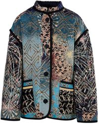 Forte Forte - Abstract Printed Round-neck Coat - Lyst