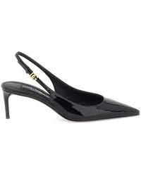 Dolce & Gabbana - Dg Logo Leather Slingback Pump - Lyst