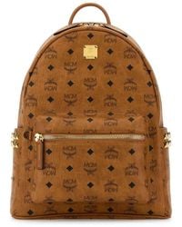 MCM - All-Over Logo-Printed Zipped Backpack - Lyst