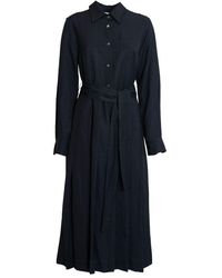 P.A.R.O.S.H. - Pleated Belted Midi Shirt Dress - Lyst