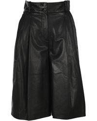 Dolce & Gabbana High-waisted Leather Culottes - Black