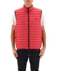 Stone Island - Down Vest With Logo Patch In Nylon Man - Lyst
