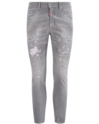 DSquared² - Paint Splatter Detailed Embellished Slim-fit Jeans - Lyst