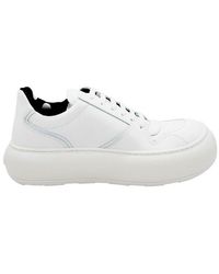 Moschino Round Toe Lace-Up Sneakers in Black for Men | Lyst