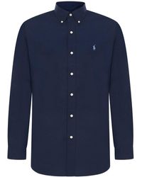 Polo Ralph Lauren Logo Embroidered Long Sleeved Shirt - Blue