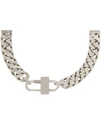 Givenchy Logo Engraved Chain Lock Bracelet - Metallic