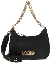 Moschino Logo Lettering Hobo Bag - Black