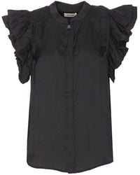 Zadig & Voltaire - Ruffled-sleeved Satin Blouse - Lyst