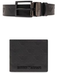 Emporio Armani - Set: Wallet And Belt, - Lyst