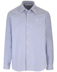 Acne Studios - Logo Embroidered Collared Button-up Shirt - Lyst