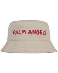Palm Angels - Logo Printed Distressed Bucket Hat - Lyst
