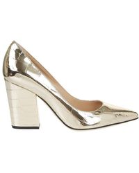 Sergio Rossi Leather Court Shoes - Metallic