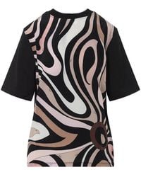 Emilio Pucci - Geometric Design Cotton T-Shirt By - Lyst