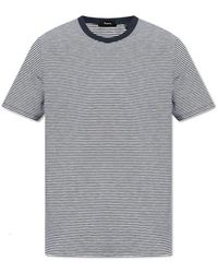 Theory - Striped Pattern Crewneck T-shirt - Lyst
