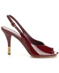 Chloé - Patent Leather Slingback Sandals - Lyst