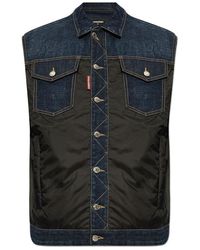 DSquared² - Dark Urban Wash Denim Puffer Vest - Lyst