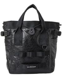 Balenciaga Army Small Drawstring Tote Bag - Black