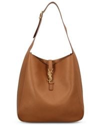 Saint Laurent - Le 5 À 7 Logo Plaque Large Shoulder Bag - Lyst