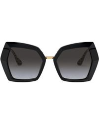 Dolce & Gabbana Hexagonal Frame Sunglasses - Black